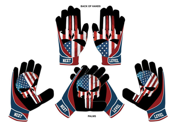 Picture of Punisher custom football Gloves