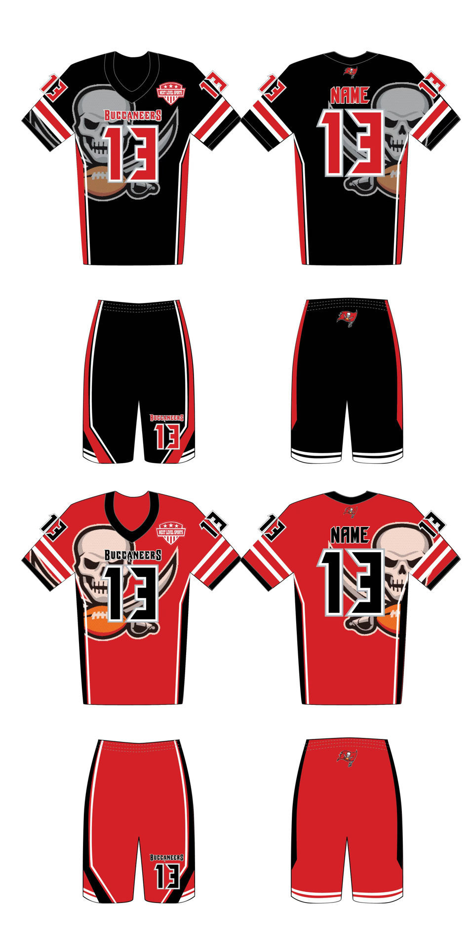 Team Pride Wear. Flag Football Custom Uniforms