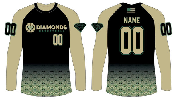 Picture of DIAMONDS  CUSTOM SUBLIMATED LONG SLEEVE SHIRT