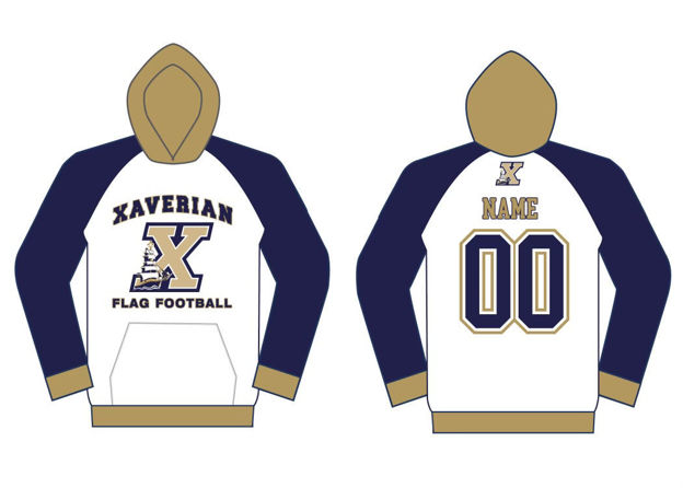 Picture of XAVERIAN WHITE  CUSTOM SUBLIMATED  HOODIE